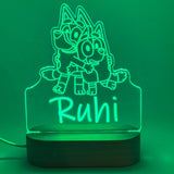 Personalised Bluey and Bingo Led Night Light - KnK krafts