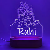 Personalised Bluey and Bingo Led Night Light - KnK krafts