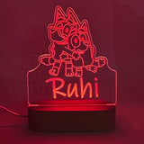 Personalised Bluey and Bingo Led Night Light - KnK krafts