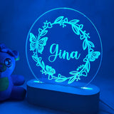 Personalised Butterfly Led Night Light - KnK krafts