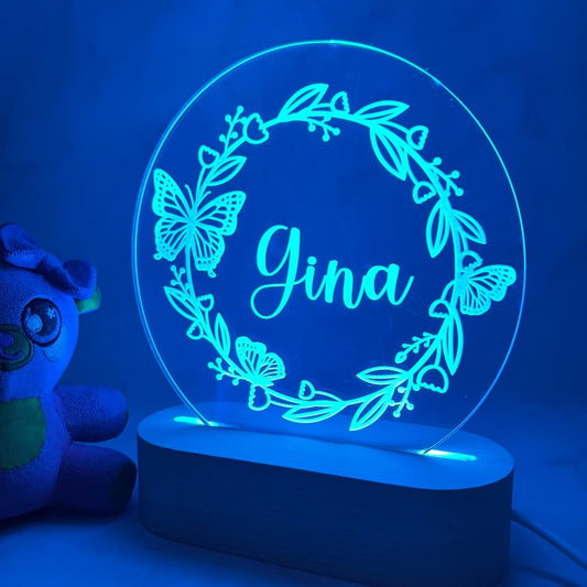 Personalised Butterfly Led Night Light - KnK krafts