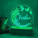 Personalised Butterfly Wreath Led Night Light - KnK krafts