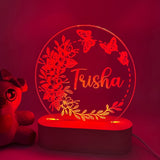 Personalised Butterfly Wreath Led Night Light - KnK krafts