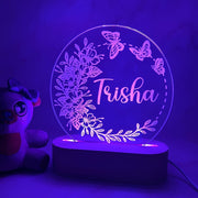 Personalised Butterfly Wreath Led Night Light - KnK krafts