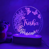Personalised Butterfly Wreath Led Night Light - KnK krafts