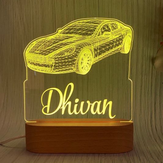 Personalised Car Led Night Lamp - KnK krafts