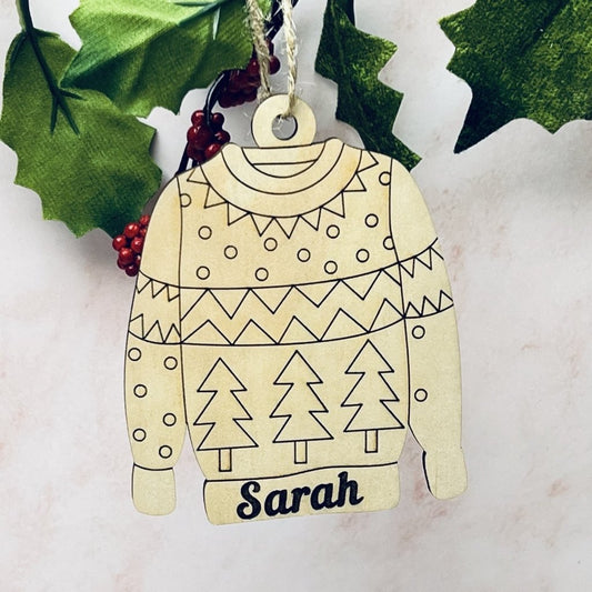 Personalised Christmas Sweater Ornaments - KnK krafts
