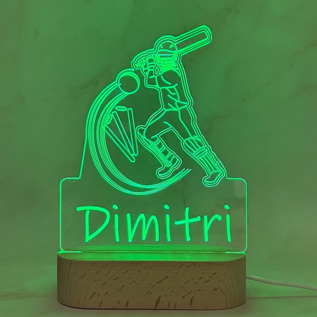 Personalised Cricket Led Night Light - KnK krafts
