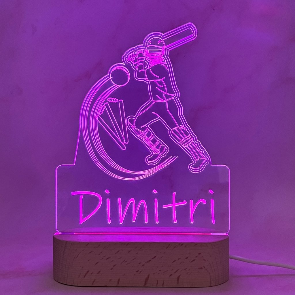 Personalised Cricket Led Night Light - KnK krafts