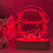 Personalised Elephant Wreath Led Night Light - KnK krafts