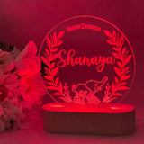 Personalised Elephant Wreath Led Night Light - KnK krafts