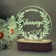Personalised Elephant Wreath Led Night Light - KnK krafts