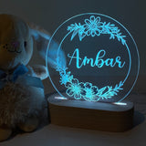 Personalised Floral Led Night Light - KnK krafts