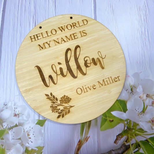 Personalised Hello World Birth Plaque - KnK krafts