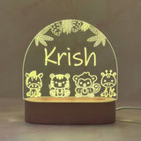 Personalised Jungle Led Night Light - KnK krafts