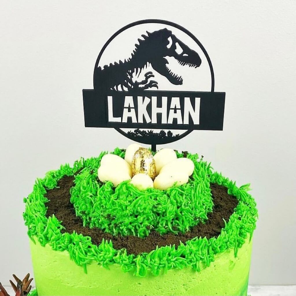 Personalised Jurassic Park Cake Topper - KnK krafts