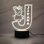 Personalised Monogram Peppa Led Night Light - KnK krafts