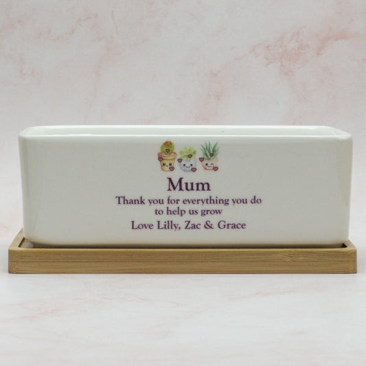 Personalised Mothers Day Planter Pots- Rectangle - KnK krafts