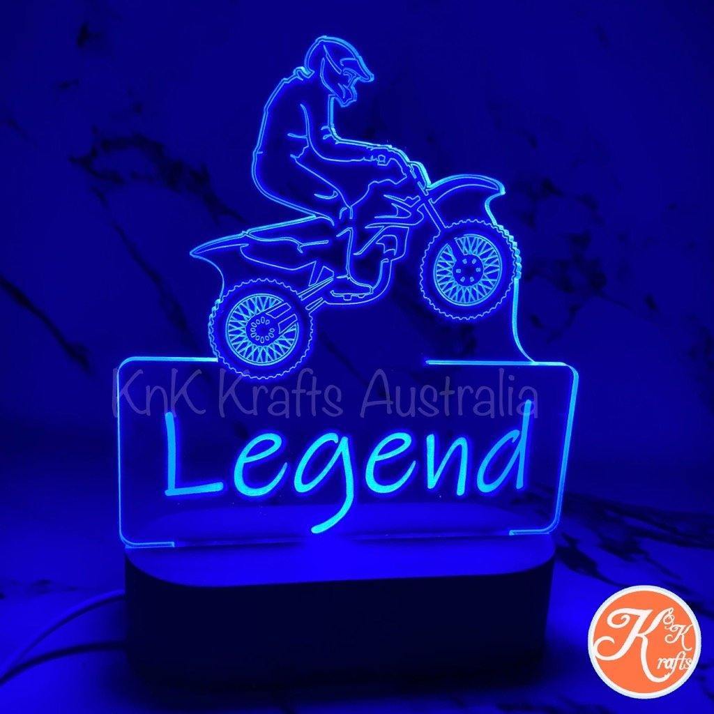 Personalised motorcycle Led Night Light - KnK krafts