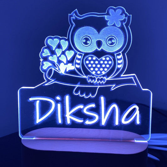 Personalised Owl Led Night Light - KnK krafts