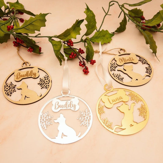 Personalised Pet Christmas Ornaments/Baubles - KnK krafts