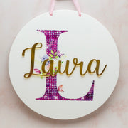 Personalised Round Name Plaque - KnK krafts