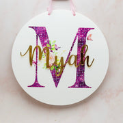 Personalised Round Name Plaque - KnK krafts
