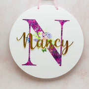 Personalised Round Name Plaque - KnK krafts