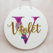 Personalised Round Name Plaque - KnK krafts