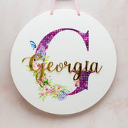 Personalised Round Name Plaque - KnK krafts
