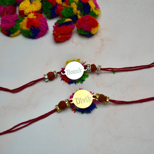 Personalised Stainless Steel Plate Rakhi - KnK krafts