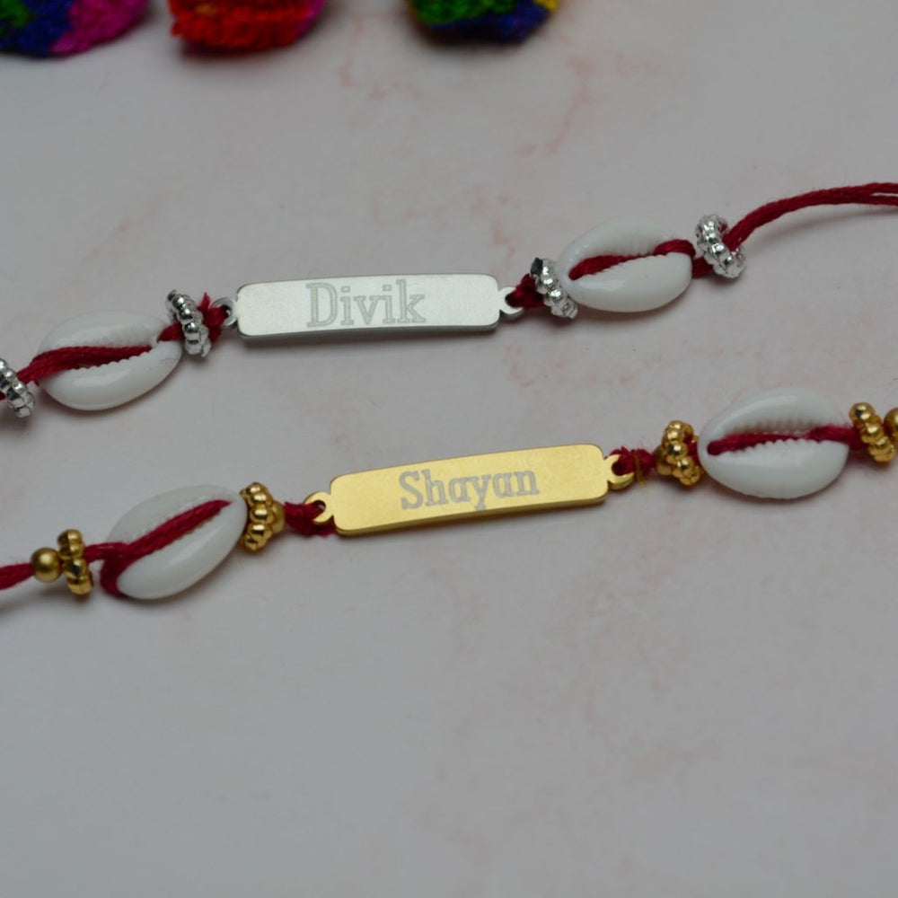 Rectangular Rakhis Personalised Stainless Steel Plate Rakhi Rectangle – KnK krafts