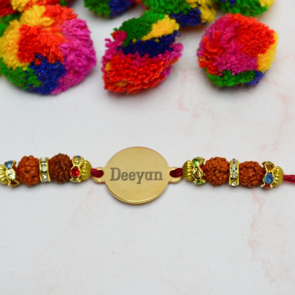 Personalised Stainless Steel Plate Rakhi Round – KnK krafts