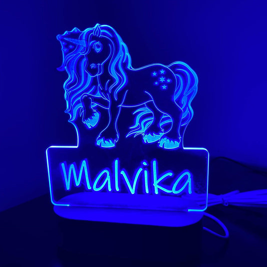 Personalised Unicorn Led Night Light - KnK krafts
