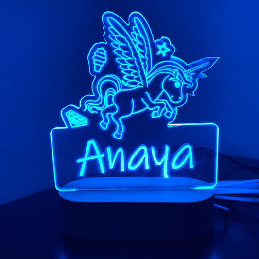 Personalised Unicorn Wings Led Night Light - KnK krafts