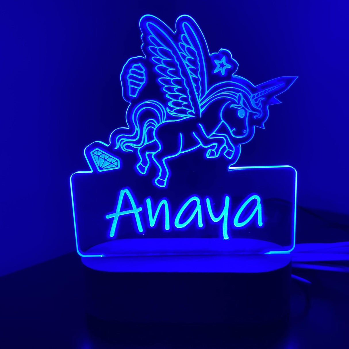 Personalised Unicorn Wings Led Night Light - KnK krafts