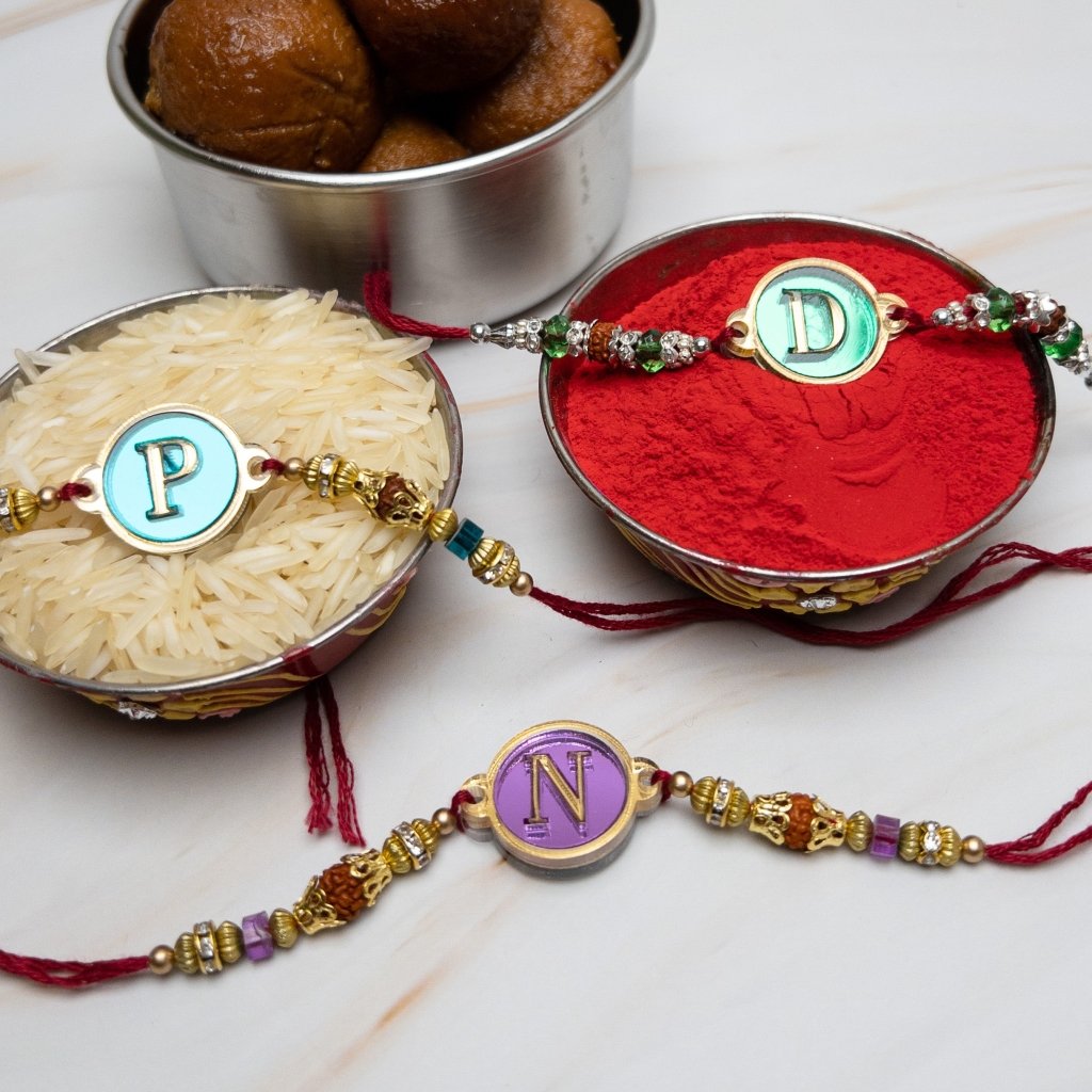 Intials Red Rakhis With Intials – KnK krafts