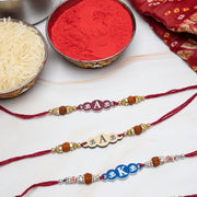Rakhis With Intials and Om Symbol - KnK krafts