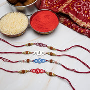 Rakhis With Intials and Om Symbol - KnK krafts
