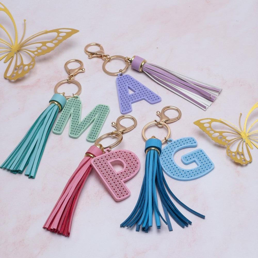 Rattan Monogram Keyrings / Bagtags - KnK krafts