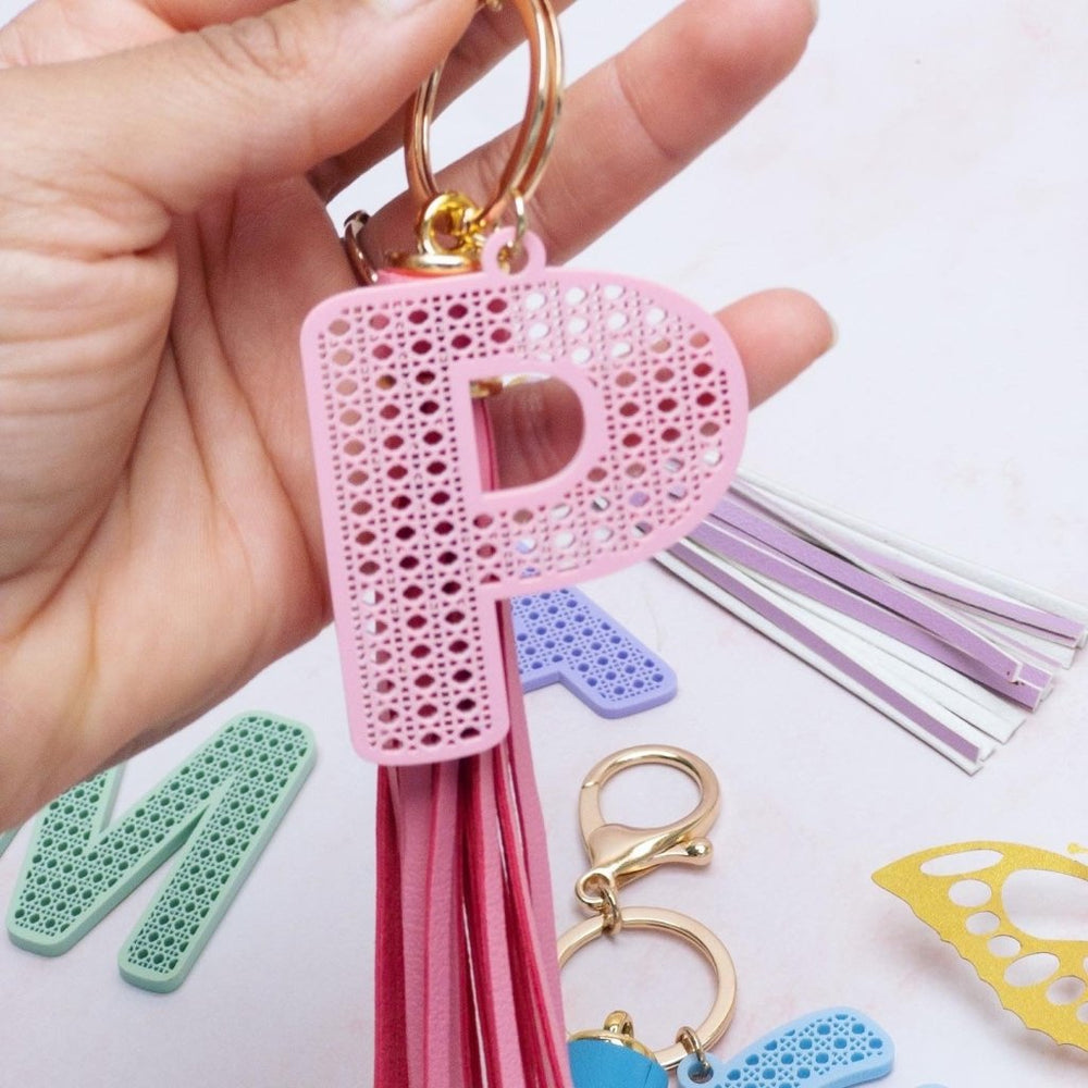 Rattan Monogram Keyrings / Bagtags - KnK krafts