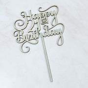 Twenty One Cake Topper With Swirls - KnK krafts