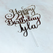 Twenty One Cake Topper With Swirls - KnK krafts