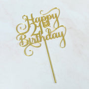 Twenty One Cake Topper With Swirls - KnK krafts