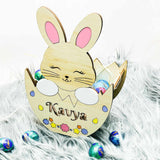 Wooden Easter Egg Basket - Bunny - KnK krafts