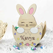 Wooden Easter Egg Basket - Bunny - KnK krafts